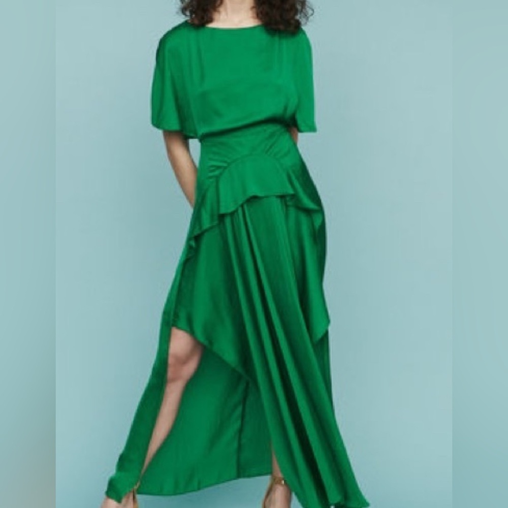 Maje green asymmetrical dress